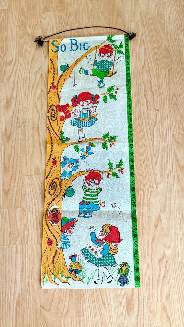 Vintage 1970s So Big Growth Chart | Felt Wall Hanging Height Chart